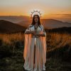 Off White Open Angel Sleeve Dress Boho Bridal