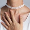 Tiny Freshwater Pearl Choker Necklace 3 Layered Thin