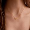 Paperclip Chain Necklace Minimalist Cross Over Double Buckle