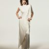 Silky Halter Cowl Neck Gown For Elegant Evenings